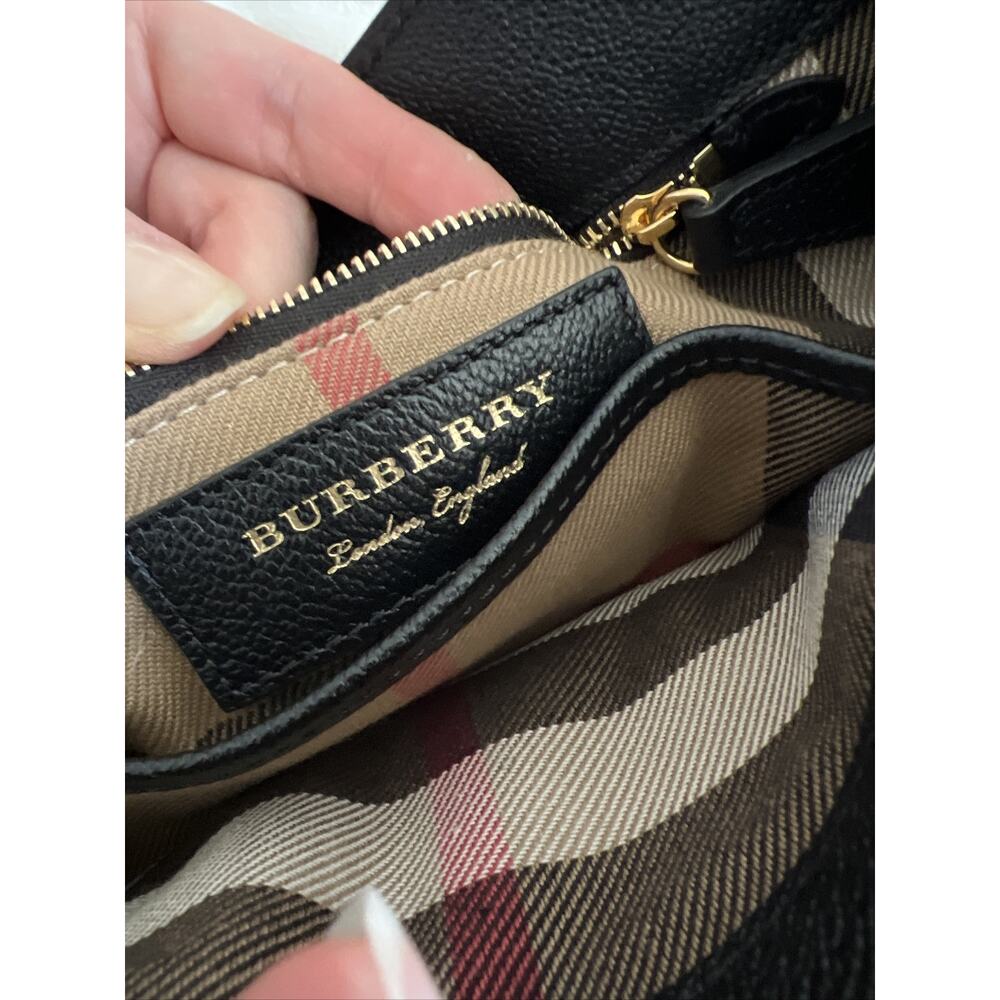 Burberry Black Grainy Leather Small Buckle Tote Bag - Picture 16 of 16